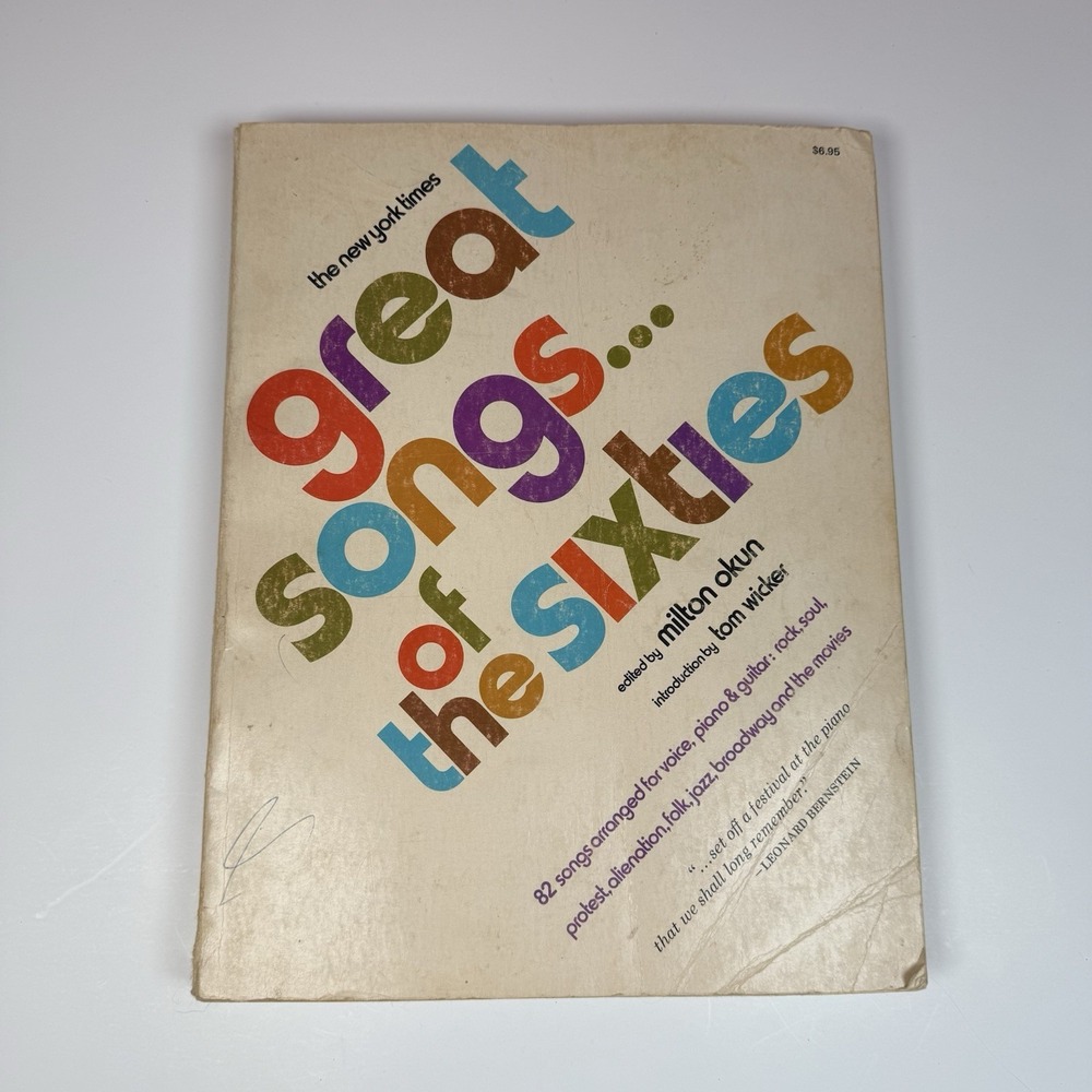 Great Songs of the Sixties Milton Okun 5th Print New York Times 1970 Piano‎ Vtg